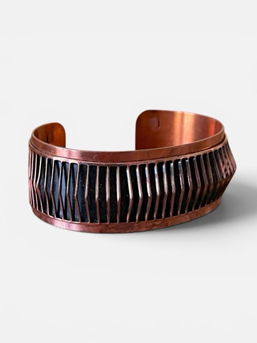 Vintage Renoir Copper Cuff Bracelet Shadows Modernist MCM Mid Century Modern